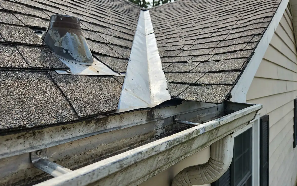 Roof flashing and vent details during an inspection