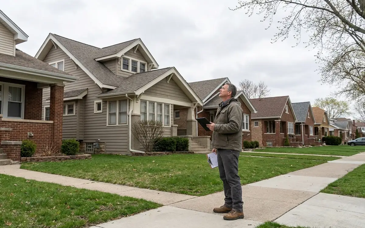 Owner planning roof inspections across nearby residential rental homes